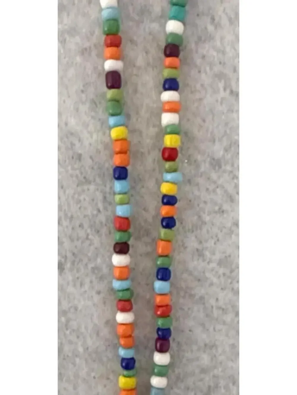 Handmade Colorful Seed Bead Ballerina Charm Stretch Necklace, 14